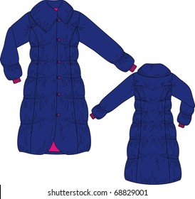 Coat female with long sleeves and pockets