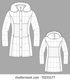 Coat female with long sleeves and pockets