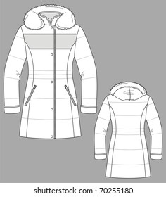 Coat female with long sleeves and pockets