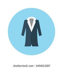 coat glyph flat vector icon