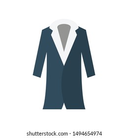 coat glyph flat vector icon