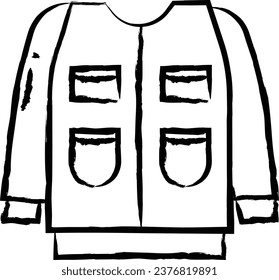 Coat hand drawn vector illustration