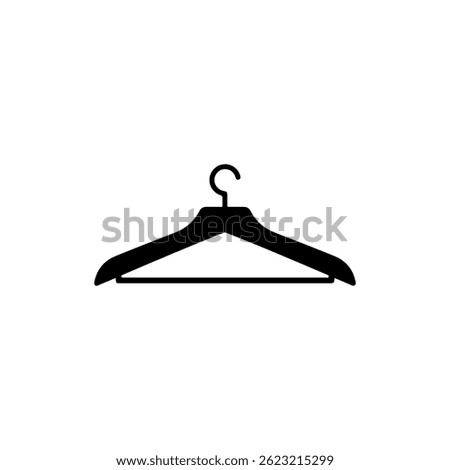 Coat hanger black silhouette vector illustration on white background