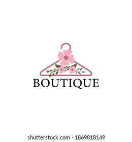 Coat Hanger Concept Flowers Boutique Logo Stock Vector (Royalty Free ...