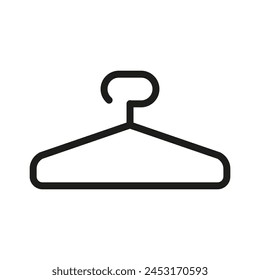 Coat hanger icon on white background. Editable stroke. Clothes hanger. Vector graphics