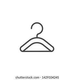 Coat hanger line icon. linear style sign for mobile concept and web design. Hanger Clothes outline vector icon. Symbol, logo illustration. Vector graphics