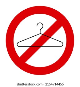 Coat hanger as metaphor of self induced abortion. Abort being banned, forbidden, illegal, and cancelled. Vector illustration of symbol isolated on white.