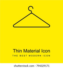 Coat hanger thin outline bright yellow material minimal icon or logo design