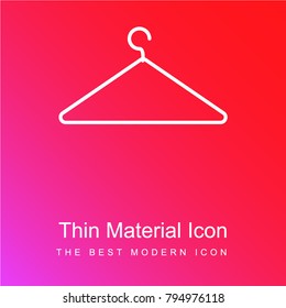 Coat hanger thin outline red and pink gradient material white icon minimal design