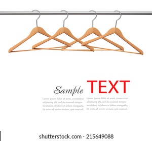 Coat Hangers On A Clothes Rail. Vector