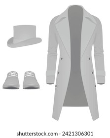 Coat, hat and shoes. vector