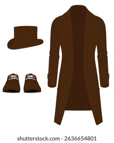 Coat, hat and shoes. vector	
