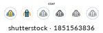 Coat icon in filled, thin line, outline and stroke style. Vector illustration of two colored and black coat vector icons designs can be used for mobile, ui, web