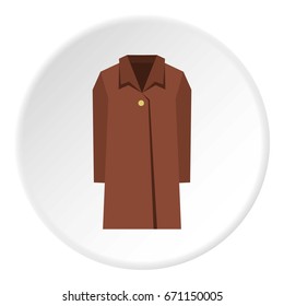 Coat icon in flat circle isolated vector illustration for web