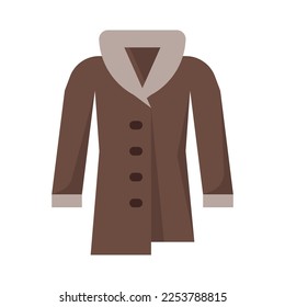 Coat icon in flat style vector, coat jacket icon, winter clothes, clothes