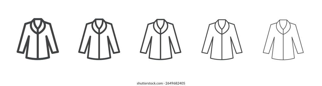 coat icon flat thin illustration symbol