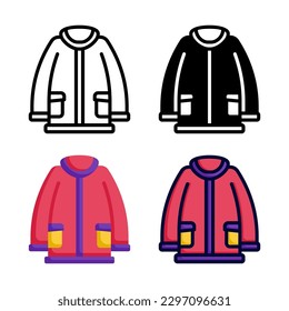 Coat icon set style collection
