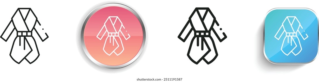 coat icon. Thin Linear, Regular and Button Style Design Isolated On White Background