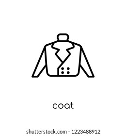 coat icon. Trendy modern flat linear vector coat icon on white background from thin line collection, outline vector illustration