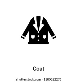 Coat icon vector isolated on white background, logo concept of Coat sign on transparent background, filled black symbol