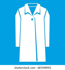 Coat icon white isolated on blue background vector illustration