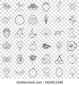 Coat icons set. Outline style of 36 coat vector icons for web for any design
