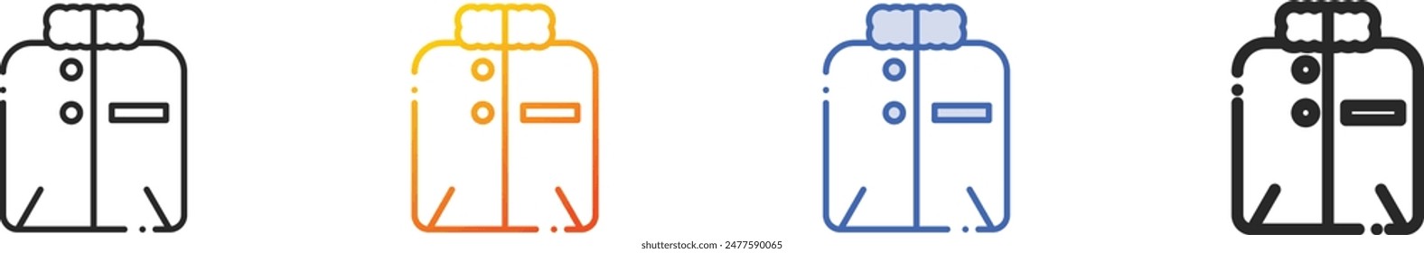 coat icon.Thin Linear, Gradient, Blue Stroke and bold Style Design Isolated On White Background