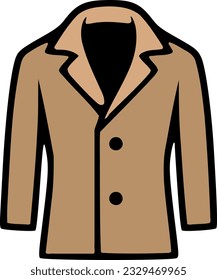 Coat jacket brown clothing vector illustration