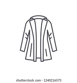 Coat line icon concept. Coat vector linear illustration, symbol, sign