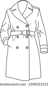 coat line vector illustration isolated on white background