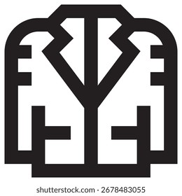Coat Modern Vector Icon - Minimal Illustration Symbol Template für Web Mobile App UI Design