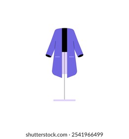 Coat On Mannequin Stand In Flat Vector Illustration Symbolizing Fashion, Design, And Apparel Display, Isolated On White Background