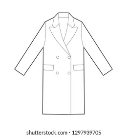 Coat Outer Fashion flat technical drawing vector template