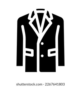coat outerwear male glyph icon vector. coat outerwear male sign. isolated symbol illustration