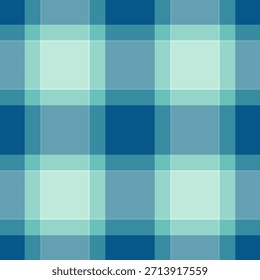 Coat pattern vector texture, teen tartan fabric check. Hat textile plaid seamless background in cyan and light colors palette.