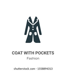 Coat with pockets vector icon on white background. Flat vector coat with pockets icon symbol sign from modern fashion collection for mobile concept and web apps design.