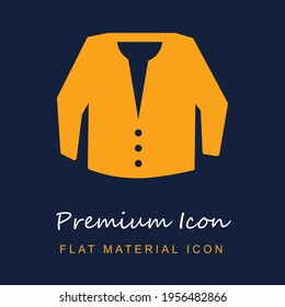Coat premium material ui ux isolated vector icon in navy blue and orange colors