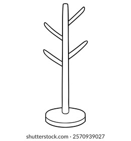 coat rack illustration hand drawn outline vector