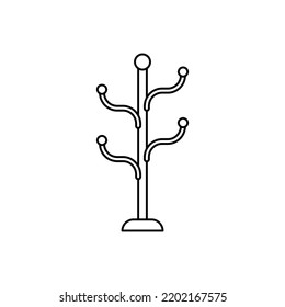 Coat Rack Stand Icon In Line Style Icon, Isolated On White Background