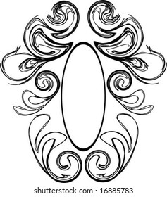 Coat with a round of symbols