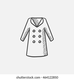 Icono de boceto de abrigo para web, móviles e infografías. Icono aislado del vector dibujado a mano.