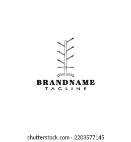 coat stand cartoon logo template icon design black modern isolated concept illustration