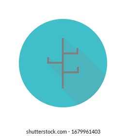 Coat stand hanger long shadow icon. Simple glyph, flat vector of web icons for ui and ux, website or mobile application