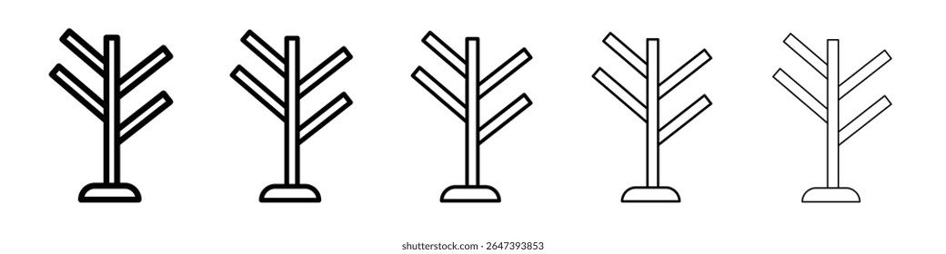 Coat Stand ícone de ilustração plana logotipo do conjunto