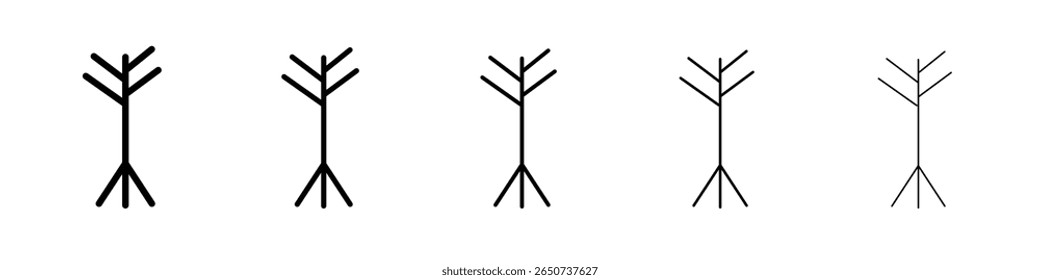 Coat Stand ícone de ilustração plana logotipo do conjunto