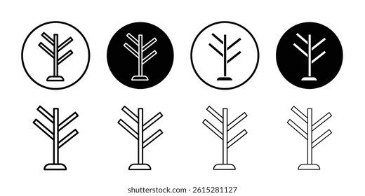 Coat Stand Icon Flat simple outline set