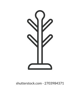 Ícone do suporte de revestimento em design de linha. suporte de revestimento, rack de revestimento, cabide, acessório de casa no vetor de fundo branco.