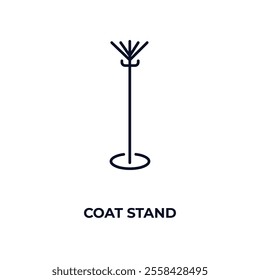 coat stand  outline icon. Linear vector from furniture concept. Thin line coat stand  icon isolated on white background