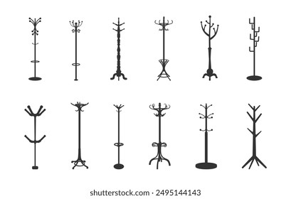 Coat stand silhouette, Coat stand vectors, Cloth stand logo, Cloth stand vector set