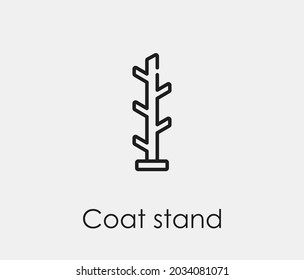 Coat stand vector icon. Editable stroke. Symbol in Line Art Style for Design, Presentation, Website or Apps Elements, Logo. Pixel vector graphics - Vector